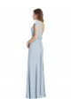 Long Cap Sleeves Stretch Crepe Light Sky Blue Trumpet Formal Dress / Bridesmaid Dress Newcastle
