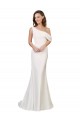 Sweep Train Sleeveless Stretch Crepe Ivory Sheath Formal Evening Gown / Prom Dress / Bridesmaid Dress Newcastle