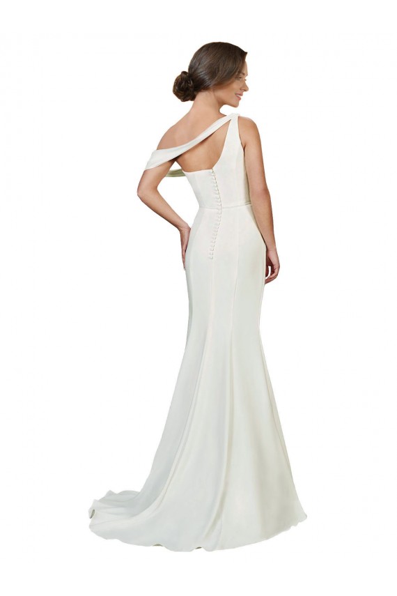Sweep Train Sleeveless Stretch Crepe Ivory Sheath Formal Evening Gown / Prom Dress / Bridesmaid Dress Newcastle