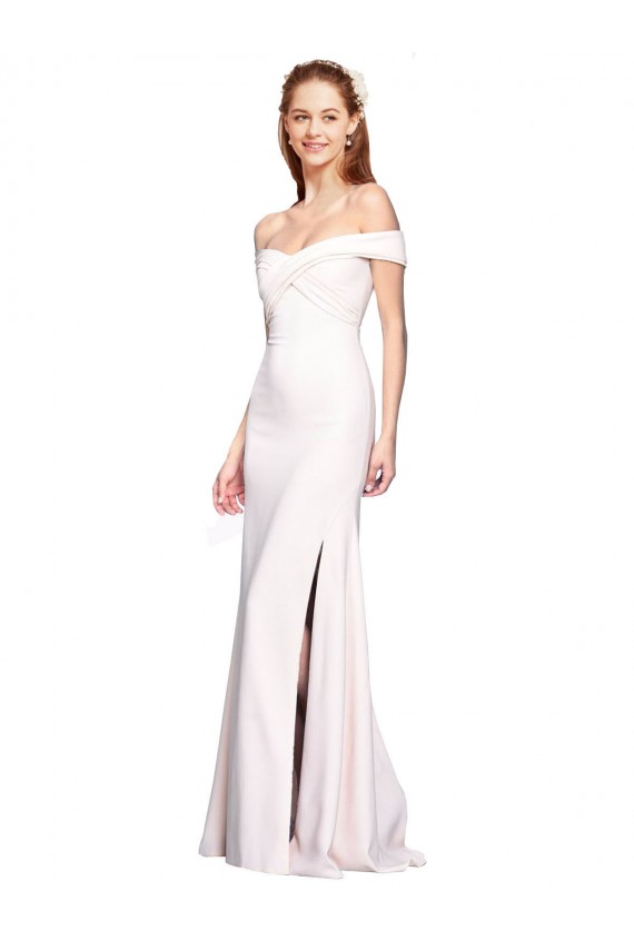 Long Sleeveless Stretch Crepe White Mermaid Formal Dress / Bridesmaid Dress Newcastle