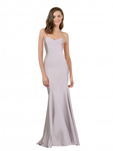 Long Sleeveless Stretch Crepe Arctic Lilac Mermaid Prom Dress / Bridesmaid Dress Newcastle