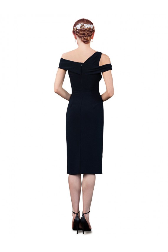 Cocktail Length Sleeveless Stretch Crepe Dark Navy Mermaid Formal Evening Gown / Prom Dress / Bridesmaid Dress Newcastle