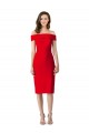 Cocktail Length Sleeveless Stretch Crepe Red Sheath Formal Evening Gown / Prom Dress / Bridesmaid Dress Newcastle