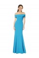 Long Sleeveless Stretch Crepe Peacock Blue Sheath Formal Dress / Bridesmaid Dress Newcastle
