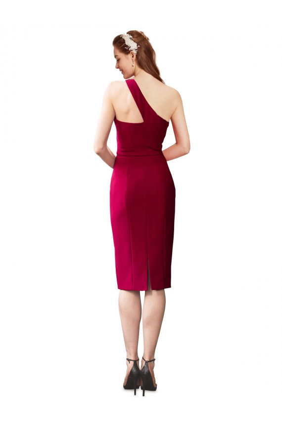 Cocktail Length Sleeveless Stretch Crepe Black Sheath Formal Evening Gown / Prom Dress / Bridesmaid Dress Newcastle