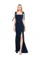 Long Sleeveless Stretch Crepe Dark Navy Trumpet Semi Formal Evening Dress / Prom Dress / Bridesmaid Dress Newcastle