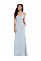 Long Sleeveless Stretch Crepe Light Sky Blue Trumpet Formal Dress / Bridesmaid Dress Newcastle