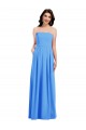 Long Sleeveless Stretch Crepe Peacock Blue Strapless Trumpet Semi Formal Evening Dress / Prom Dress / Bridesmaid Dress Newcastle
