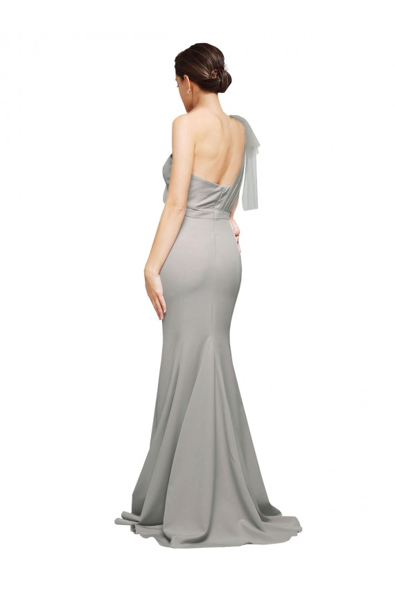 Sweep Train Sleeveless Stretch Crepe & Tulle Oyster Silver Mermaid Formal Evening Gown / Prom Dress / Bridesmaid Dress Newcastle