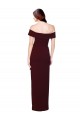 Long Sleeveless Stretch Crepe Burgundy Gold Off the Shoulder Mermaid Formal Evening Gown / Prom Dress / Bridesmaid Dress Newcastle