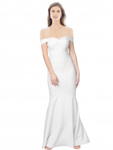 Long Sleeveless Stretch Crepe Ivory Mermaid Formal Dress / Bridesmaid Dress Newcastle