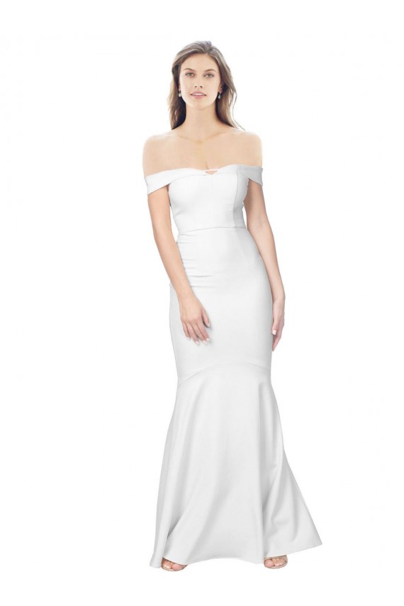 Long Sleeveless Stretch Crepe Ivory Mermaid Formal Dress / Bridesmaid Dress Newcastle