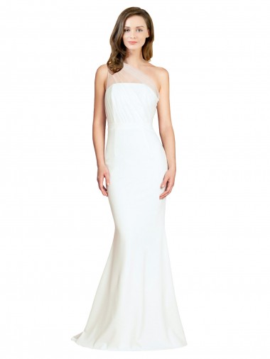 Sweep Train Sleeveless Stretch Crepe & Tulle Ivory Mermaid Formal Evening Gown / Bridesmaid Dress Newcastle