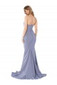 Long Sleeveless Stretch Crepe Smoke Blue Mermaid Formal Evening Gown / Prom Dress / Bridesmaid Dress Newcastle