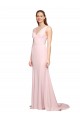 Sweep Train Sleeveless Stretch Crepe Pink A-Line Black Tie Evening Dress / Prom Dress / Bridesmaid Dress Newcastle