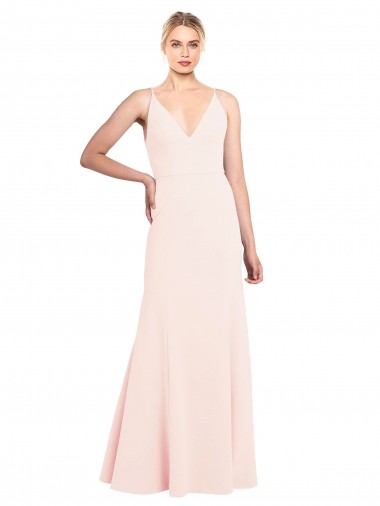 Long Sleeveless Stretch Crepe Pink A-Line Formal Evening Gown / Prom Dress / Bridesmaid Dress Newcastle