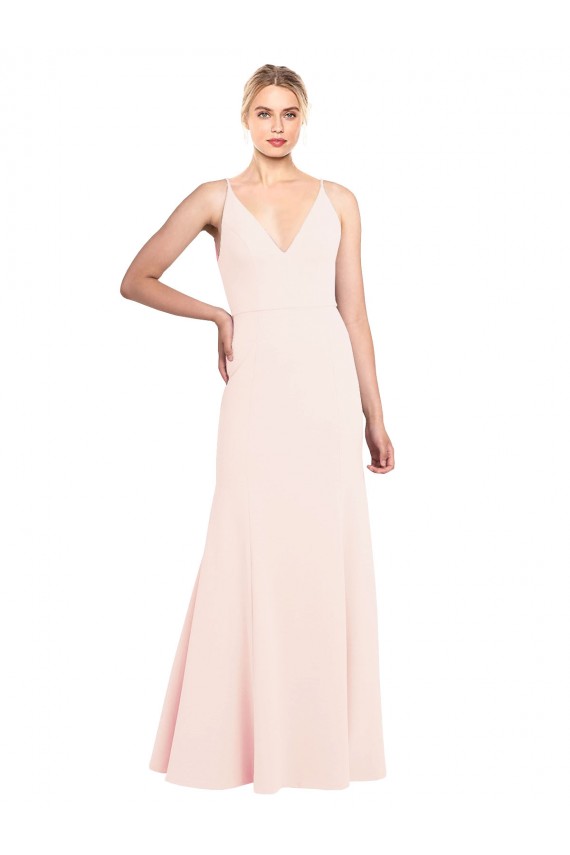 Long Sleeveless Stretch Crepe Pink A-Line Formal Evening Gown / Prom Dress / Bridesmaid Dress Newcastle