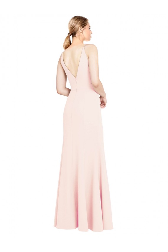 Long Sleeveless Stretch Crepe Pink A-Line Formal Evening Gown / Prom Dress / Bridesmaid Dress Newcastle