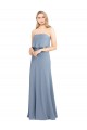 Long Sleeveless Stretch Crepe Smoke Blue Sheath Formal Dress / Bridesmaid Dress Newcastle