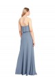 Long Sleeveless Stretch Crepe Smoke Blue Sheath Formal Dress / Bridesmaid Dress Newcastle
