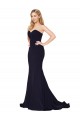 Sweep Train Sleeveless Stretch Crepe Dark Navy Mermaid Formal Evening Gown / Prom Dress / Bridesmaid Dress Newcastle