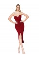 Knee Length Sleeveless Stretch Crepe Burgundy Mermaid High Low Evening Gown / Prom Dress / Bridesmaid Dress Newcastle