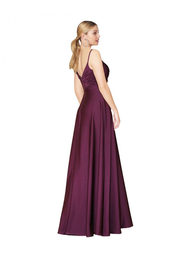Long Sleeveless Stretch Crepe Wild Berry A-Line Formal Evening Gown / Prom Dress / Bridesmaid Dress Newcastle