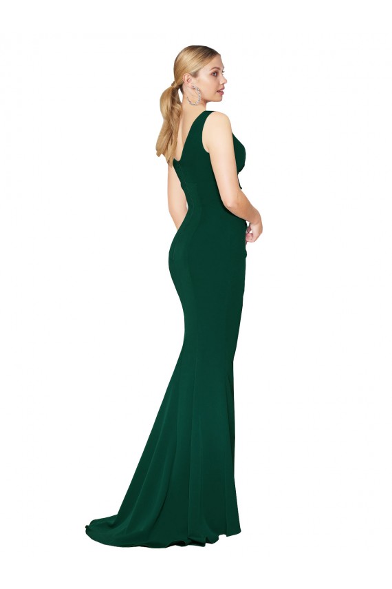 Long Sleeveless Stretch Crepe Midnight Green Mermaid Formal Evening Gown / Prom Dress / Bridesmaid Dress Newcastle