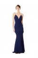Long Sleeveless Stretch Crepe Navy Blue Mermaid Formal Dress / Bridesmaid Dress Newcastle