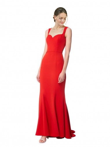 Long Sleeveless Stretch Crepe Red Mermaid Formal Evening Gown / Prom Dress / Bridesmaid Dress Newcastle