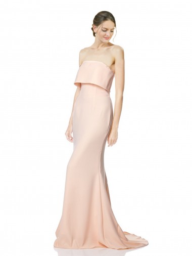Long Sleeveless Stretch Crepe Nude Mermaid Black Tie Evening Gown / Prom Dress / Bridesmaid Dress Newcastle