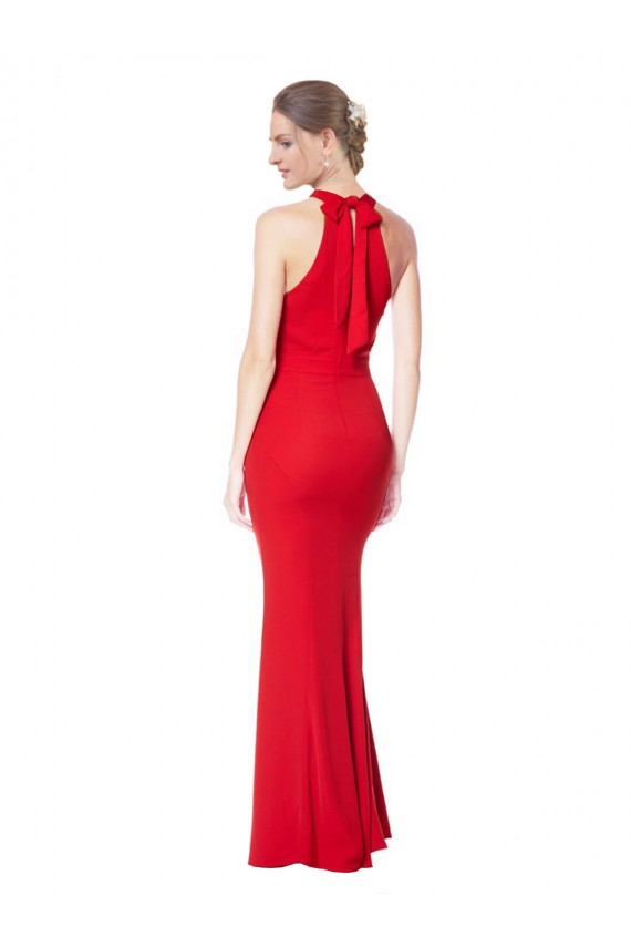 Long Sleeveless Stretch Crepe Red Mermaid Prom Dress / Bridesmaid Dress Newcastle
