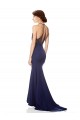 Long Sleeveless Stretch Crepe Navy Blue Mermaid Bridesmaid Dress / Formal Dress Newcastle