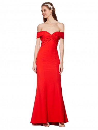 Long Sleeveless Stretch Crepe Red Mermaid Bridesmaid Dress / Formal Dress Newcastle