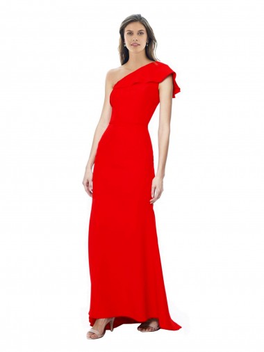 Long Sleeveless Stretch Crepe Red Mermaid Formal Dress / Bridesmaid Dress Newcastle
