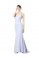 Long Sleeveless Stretch Crepe Light Sky Blue Mermaid Evening Gown / Prom Dress / Bridesmaid Dress Newcastle
