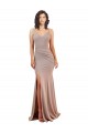 Long Sleeveless Stretch Crepe Dusty Pink Mermaid Black Tie Evening Gown / Prom Dress / Bridesmaid Dress Newcastle