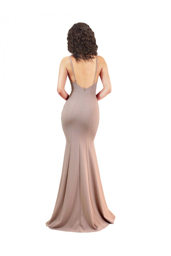 Long Sleeveless Stretch Crepe Dusty Pink Mermaid Black Tie Evening Gown / Prom Dress / Bridesmaid Dress Newcastle