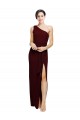 Long Sleeveless Stretch Crepe Burgundy Gold Sheath Black Tie Evening Gown / Prom Dress / Bridesmaid Dress Newcastle