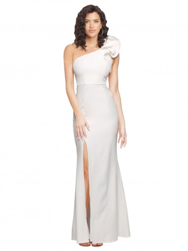Long Sleeveless Stretch Crepe Ivory Sheath Formal Evening Dress / Bridesmaid Dress Newcastle