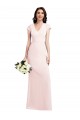 Long Cap Sleeves Stretch Crepe Pink A-Line Formal Evening Gown / Prom Dress / Bridesmaid Dress Newcastle