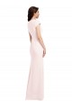 Long Cap Sleeves Stretch Crepe Pink A-Line Formal Evening Gown / Prom Dress / Bridesmaid Dress Newcastle