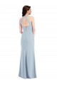 Long Sleeveless Stretch Crepe Light Sky Blue Halter Neck A-Line Formal Evening Gown / Prom Dress / Bridesmaid Dress Newcastle