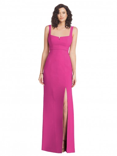 Long Sleeveless Stretch Crepe Fuchsia Trumpet Semi Formal Evening Dress / Prom Dress / Bridesmaid Dress Newcastle