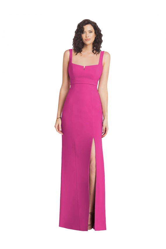 Long Sleeveless Stretch Crepe Fuchsia Trumpet Semi Formal Evening Dress / Prom Dress / Bridesmaid Dress Newcastle