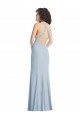 Long Sleeveless Stretch Crepe Light Sky Blue Halter Neck Trumpet Formal Evening Gown / Prom Dress / Bridesmaid Dress Newcastle