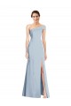 Long Sleeveless Stretch Crepe Light Sky Blue Off the Shoulder Trumpet Formal Evening Gown / Prom Dress / Bridesmaid Dress Newcastle