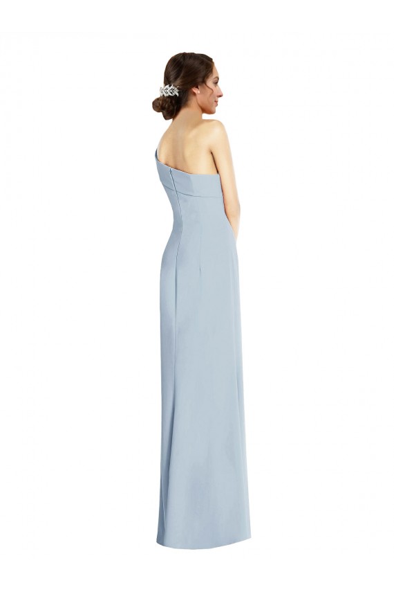 Long Sleeveless Stretch Crepe Light Sky Blue Off the Shoulder Trumpet Formal Evening Gown / Prom Dress / Bridesmaid Dress Newcastle