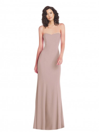 Long Sleeveless Stretch Crepe Dusty Pink Mermaid Formal Dress / Bridesmaid Dress Newcastle
