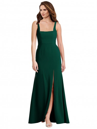 Long Sleeveless Stretch Crepe Midnight Green Trumpet Semi Formal Evening Dress / Prom Dress / Bridesmaid Dress Newcastle